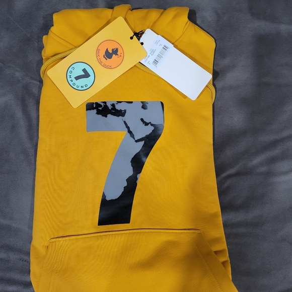 Compound X Save the Duck Men's Yellow Hoody SZ Small - Picture 3 of 6